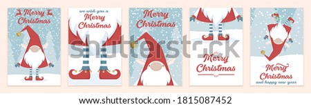 Christmas gift set cards. Hand drawn design elements.
