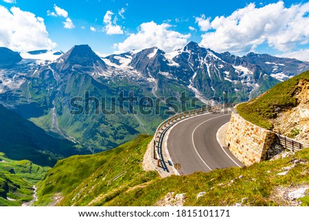 Grossglockner High Alpine Road, German: Grossglockner-Hochalpenstrasse. High mountain pass road in Austrian Alps, Austria. Royalty-Free Stock Photo #1815101171