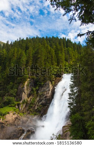 This is a picture of the Krimmler waterfall. It falls in three levels an this is the second fall.