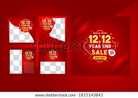 12.12 year end sale social media template promotion Royalty-Free Stock Photo #1815143843