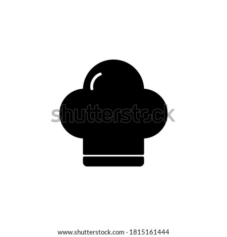 Black Cooking icon, illustration of chef's hat with a flat line style