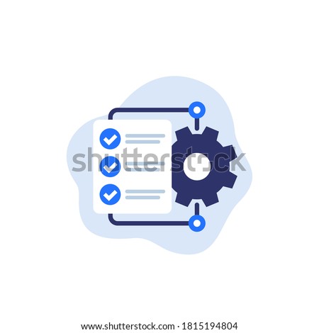 workflow icon with checklist, vector Royalty-Free Stock Photo #1815194804