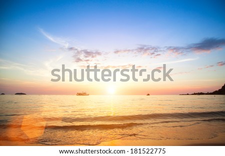 Beautiful sunset of sea beach.