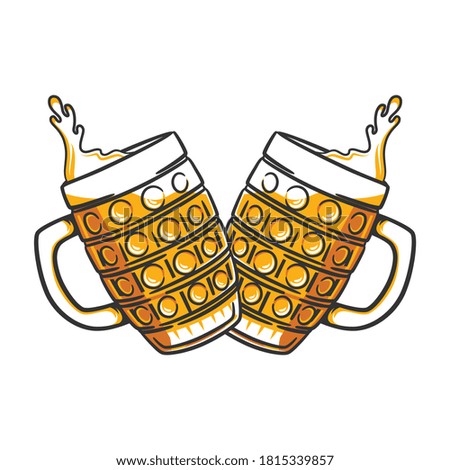 Two glasses of beer illustration