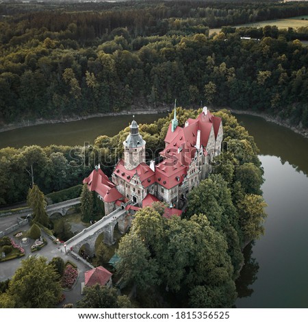 One of the most beautiful Castle in Poland - Zamek Czocha by stunning sunset
