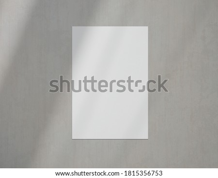 clean art poster mock-up template on concrete wall