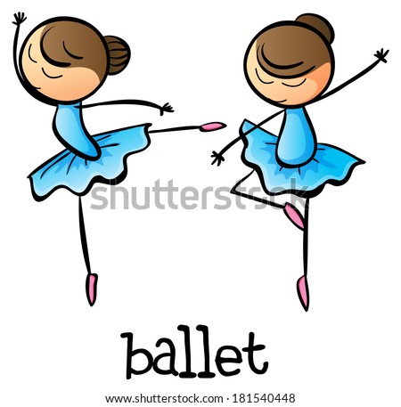Illustration of the ballet dancers on a white background