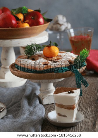 festive dessert table for new year and christmas