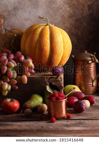 still life ripe organic fruit autumn harvest