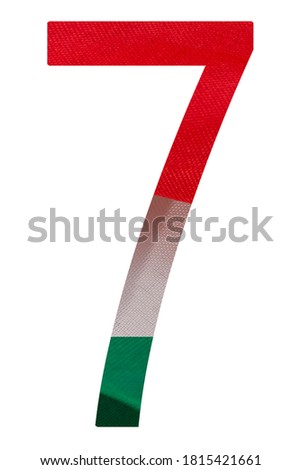 Individual numbers filled with the colors of the Italian flag