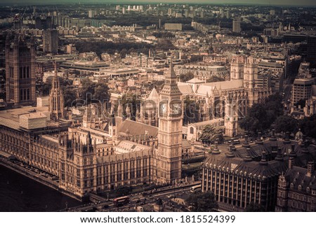Big Ben in London from above