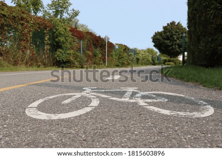 Lane for cyclists reserved for Quebec Canada