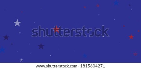 National American Stars Vector Background. USA President's 4th of July Labor 11th of November Memorial Independence Veteran's Day Banner. American Blue, Red, White Falling Stars. US Election Border.