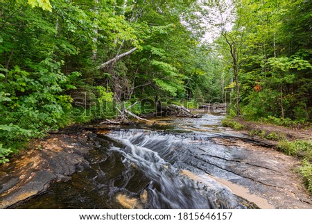 Waterfall by Chapel Beach in Pictured Rocks National Lakeshore in Michigan, USA