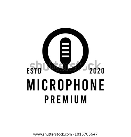 microphone badge Logo design Vector
