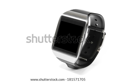 Smartwatch in perspective with black screen as the concept of portable technology
