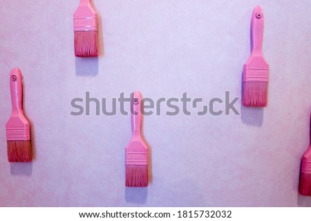 Pink paint brush. background. wallpaper