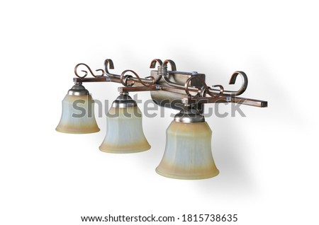 Glass & Metal lamp on white background, Picture lamp