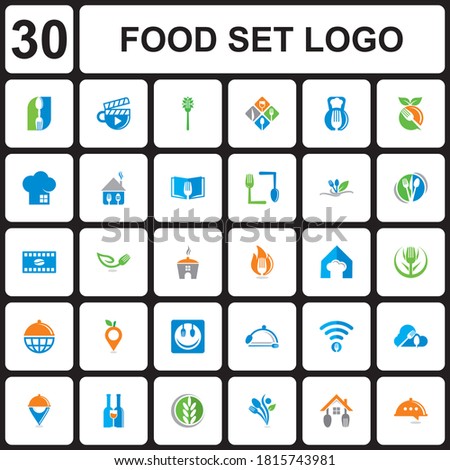 A Set Of Restaurant Vector , A Set Of Food Logo