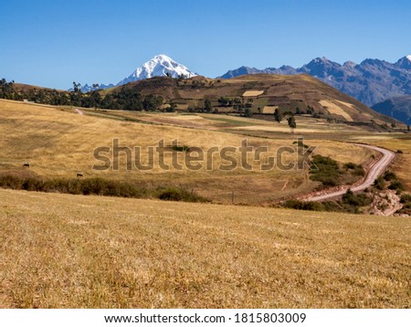 Andes mountains near Moray ruins, in the Sacred Valley of the Incas, Peru, Latin America