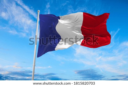 Large French flag waving in the wind