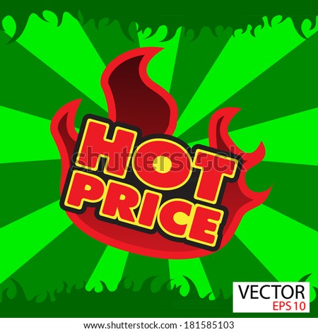 Hot price sticker  with flames