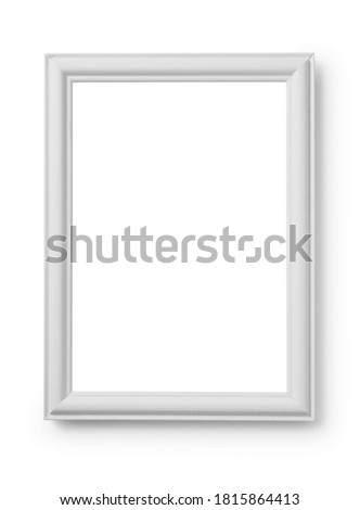 White wooden frame on a white background