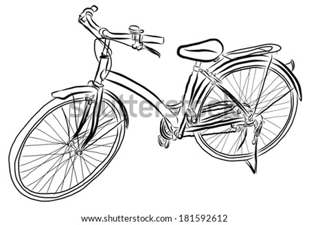 vector illustration of free hand sketch bicycle