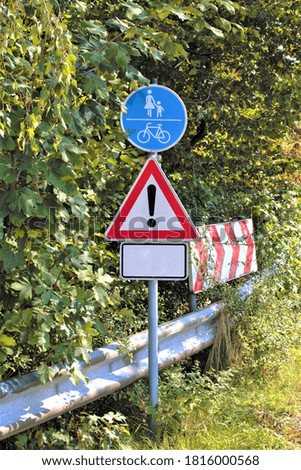 sign road warning traffic transportation