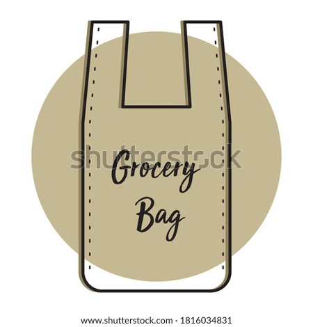 Empty grocery bag icon. Shopping bag icon - Vector