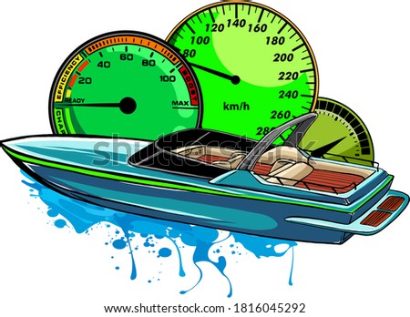 Motor boat race Vector illustration design art