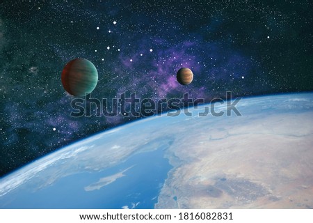 Deep space background with stardust and shining star. Milky way cosmic background. Star dust and pixie dust glitter space backdrop. Elements furnished by NASA