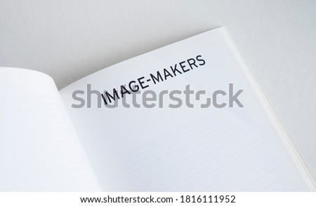 "Image Makers" Headline written in Capital Letters on a White Book Page