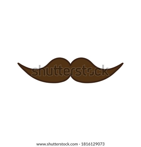 Mustache line and fill style icon design, Gentleman man style face retro facial and fashion theme Vector illustration