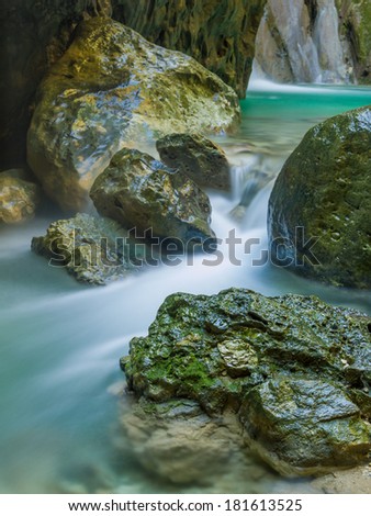 The waterfall of Nidri in Lefkas island Greece