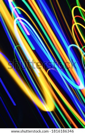 Abstract light traces produced by long exposure