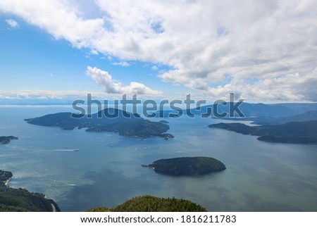 View from St Marks Summit, Vancouver overlooking  Bowen Island.
