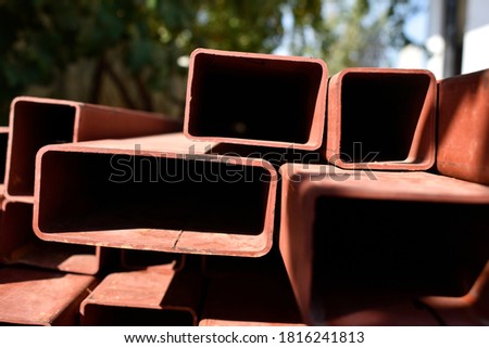 close up profile pipes of different sizes Royalty-Free Stock Photo #1816241813