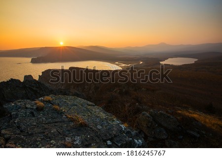 A beautiful sunset in the Sikhote-Alin Biosphere Reserve in the Primorsky Territory
