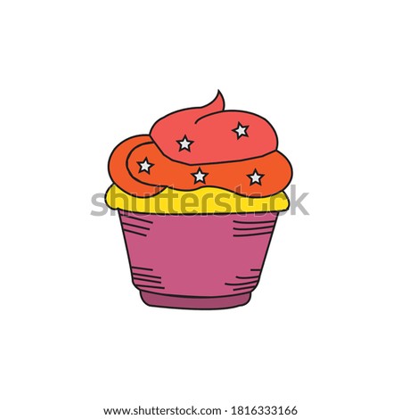 Doodle Cupcake Clip art vector