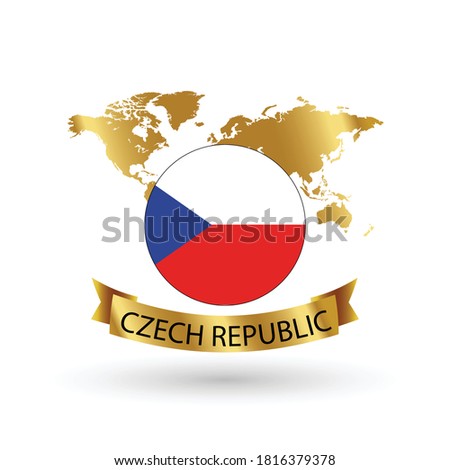 Czech Republic Flag .official national flags of the world series. circular design . Vector