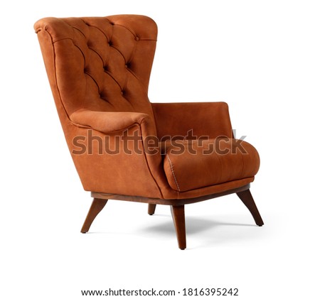 Single sofa modern comfort on white background.corner view Royalty-Free Stock Photo #1816395242