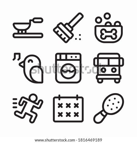 Simple Set Morning Routine Vector line Icons