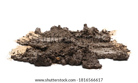 Mud pile isolated on white background, side view Royalty-Free Stock Photo #1816566617