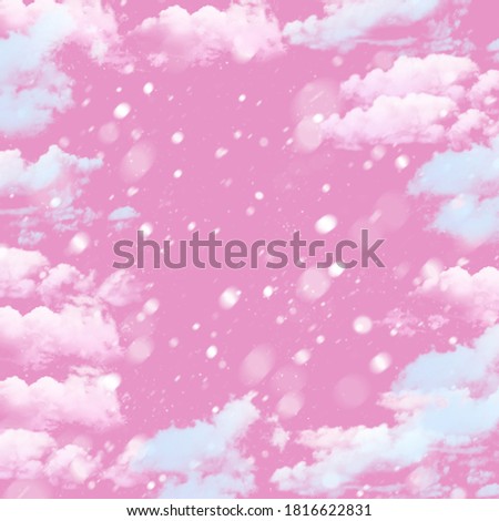 beautiful colorful cloud design on a pink background