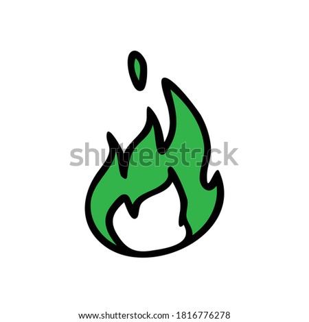 Punk rock flame vector illustration clipart. Simple alternative sticker. Kids emo rocker cute hand drawn cartoon grungy tattoo with attitude motif.