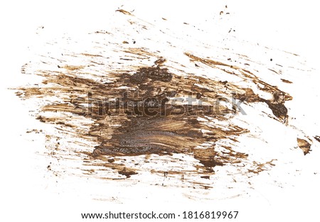 Wet mud, stains texture isolated on white background, top view and clipping path Royalty-Free Stock Photo #1816819967