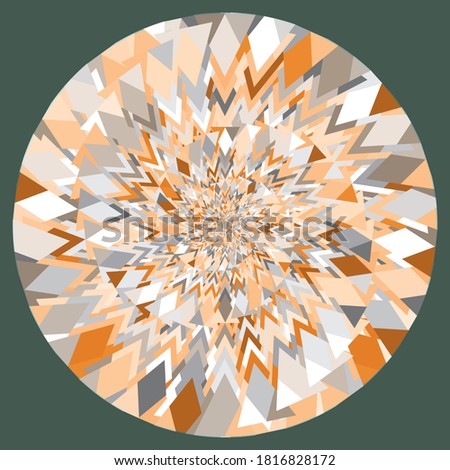Mandala. Vector Spiral Pattern or Texture. Stipple Design element with rectangles