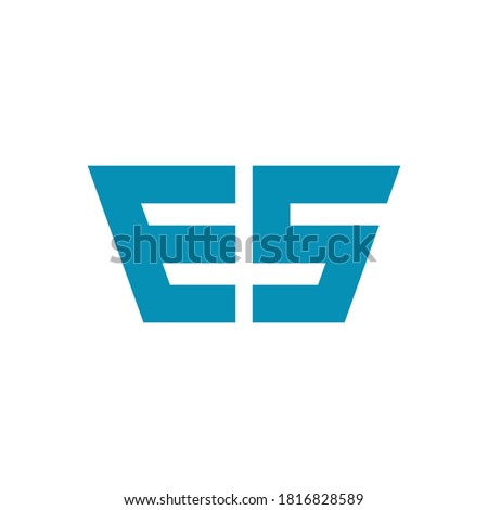 ES superman style letter logo design vector