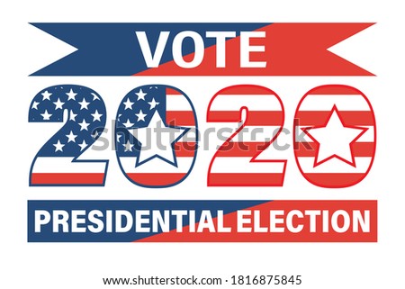 Presidential Election 2020 United States. November 3, Vote day. US Election day. Poster, card, banner and background. Election voting poster. Vector illustration on transparent background. EPS10.